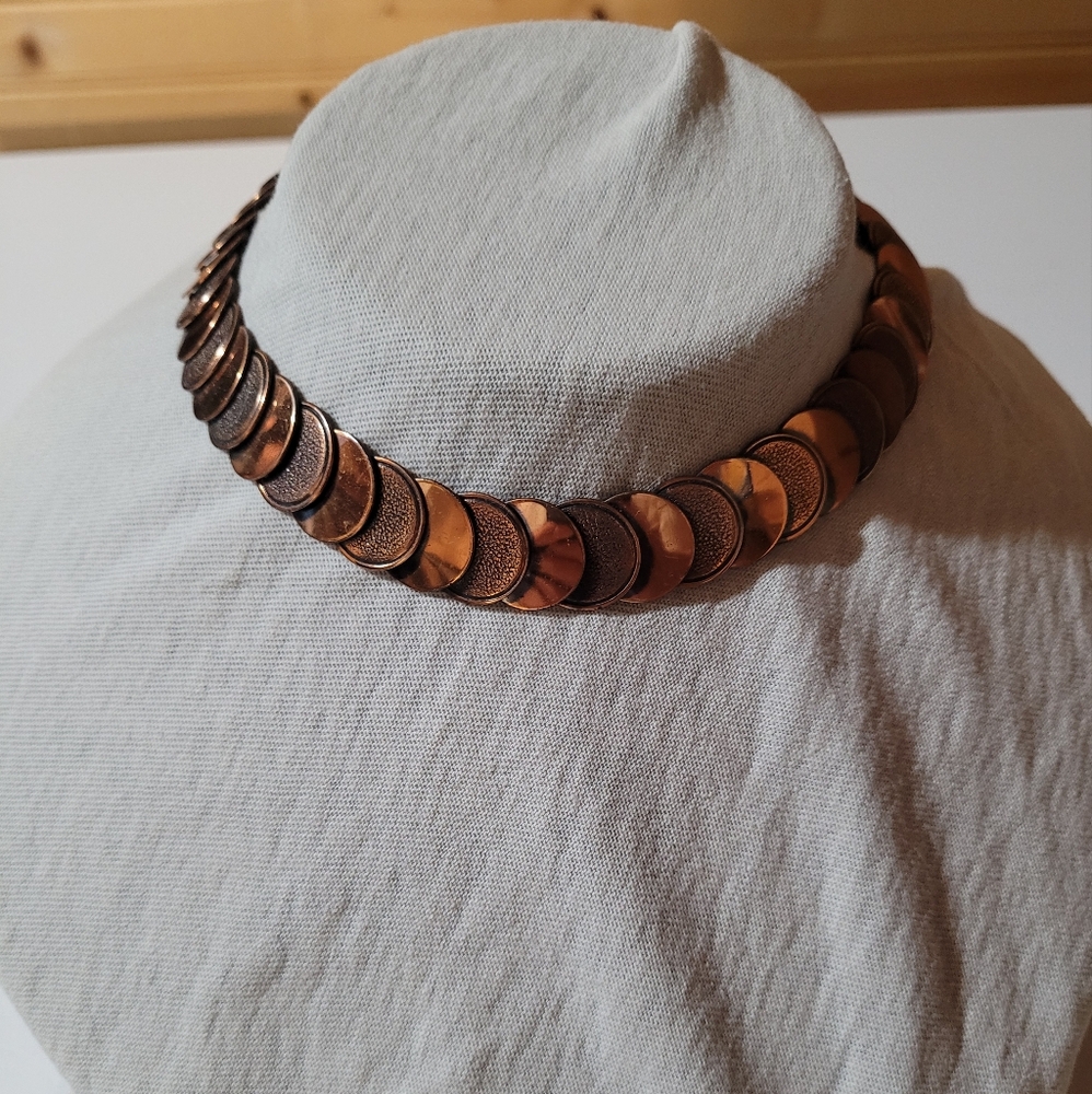 Vintage copper choker necklace
